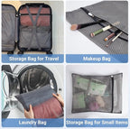 3Pcs 12 x 16 Inches Laundry Bags for Delicates, Durable Honeycomb Mesh Laundry Bags, Sturdy Zipper Laundry Bag for Lingerie, Clothes, Shoes, Socks, Gray