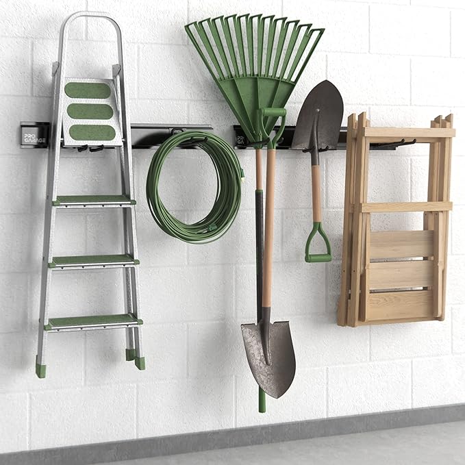 ClosetMaid ProGarage 2-Pack Garage Tool Organizer Racks, 8 Double Hooks, Heavy Duty, Black