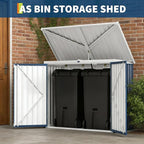 Outdoor Storage Shed,80 Cu.Ft Outdoor Trash Storage Box 5.8x3.3 FT with Lockable Door&Sloped Roof,Cabinet with Multi-Use Rust Prevention Galvanized Steel Enclosure for Yard, Garden, Patio