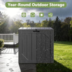 Outdoor Storage Box - 31 Gallon Waterproof Resin Deck Box, Lockable Patio Storage Bench for Package Delivery, Cushions & Garden Tools, UV Resistant (Grey, 31 Gal)