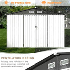 8x6 FT All-Steel Outdoor Storage Shed, Multi-Purpose Garden Tool Shed with Lockable Doors & Air Vents, Heavy Duty Utility Building for Backyard, Workshop, Lawn - Value Pack, Weather Resistant