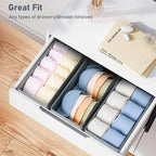DIMJ Drawer Organizer Clothes - Underwear Organizer Small Sock Organizer Closet Organizers and Storage Box Dresser Drawer Dividers for Baby Clothes,Bra,Socks, Belt, Tie, Set of 12, Grey