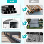 20x20 Metal Carport,Car Ports Heavy Duty Metal for Snow,Enclosed Car Tent Garage with Galvanized Metal Roof,Outdoor Two Car Carport All Weather