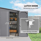 Outsunny 4.6' x 9' Steel Outdoor Storage Shed, Waterproof Lean to Shed, Metal Garden Tool House with Foundation Kit, Lockable Doors, Gloves and 2 Air Vents for Backyard, Patio, Lawn, Gray