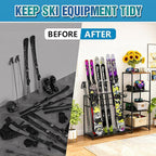 Ski-Snowboard Storage Rack Holder - Freestanding Ski Equipment Organizer Snowboard Boot Stand Garage Gear Storage