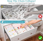 Vtopmart 8 Pack 4" Regular Upgrade Drawer Dividers for Clothes, 12.8"-22.3" Expandable Dresser Drawer Organizer, Clear Plastic Separators for Dresser, Baby Clothing, Underwear, Cosmetic, Toiletries