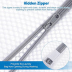 3 PCS Durable Honeycomb Mesh Laundry Bags for Delicates with Zipper, Reusable Laundry Bag Mesh Wash Bags for Washing Machine for Clothes, Shoes, Socks, Underwear, Bra (M + L + XL, White)