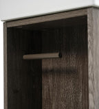 21.6" Small Fluted Bathroom Vanity with Sink,Soft Closing Doors and Storage Shelves,Natural Wood Single Bathroom Sink Cabinet Combo Freestanding,Dark Grey