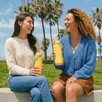 24oz Insulated Stainless Steel Water Bottle, Wide Mouth Double Wall Vacuum, Silicone Straw, Sweat & Leak Proof, BPA Free Insulated Water Flask for Travel, Keep Cold 24h Hot 12h, Lemon