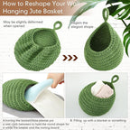 Honeydak Boho Decor Hanging Wall Baskets for Kitchen 3 Pack Teardrop Baskets with Hooks Storage Fruit Onion Vegetable Potato for Home 3 Sizes
