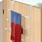 Over The Door Towel Rack, 3-Tier Space Saver for Bathroom & Bedroom, No Drill Hanging Holder for Towels, Robes, Clothes, Perfect for Apartments, Dorms, Renters