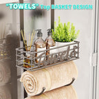 HapiRm Towel Racks for Bathroom Storage - 9 Tier Over The Door & Wall Mount Rolled Towel Storage Organizer Holder with Metal Shelf Basket for Small Bathroom, Camper, Rv - Patented