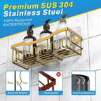 EUDELE Shower Caddy 2 Pack, Adhesive Organizer for Bathroom Storage, Home Decor & Kitchen, No Drilling, Rustproof Stainless Steel Shelf, Bathroom Decor Sets