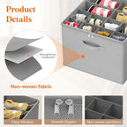 Lifewit Shoe Storage Organizer for Closet, Fabric Large Shoe Box Storage Containers with Clear Cover, Foldable Bins for Boots Heels Sneakers Fits 24-32 Pairs (Each 12-16 Pairs) 2 Pack Light Gray
