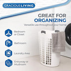 Gracious Living Laundry Basket, Easy Carry Flex Collapsible Hamper, 87.5 Liters, White - Large Plastic Clothes Storage Organizer for Home, Bathroom, and Bedroom