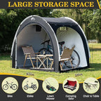 Happy Travel Bike Storage Shed Tent,Outdoor Portable Bicycle Storage Sheds with 210D Oxford Fabric PU4000 Waterproof for 2/3/4/6/8 Bikes,Bike Covers Shelter for Motorcycle,Garden Tools,Toys,Lawn Mower