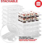 Stock Your Home Mini Disposable Plastic Cupcake Containers (240 Pack) 12 - Count Tray Compartment, Small or Mini Cupcakes Box/Holder/Carrier with Clear Connected Dome Lid, BPA Free