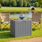 Patiowell 43 Gallon Resin Deck Box, Outdoor Storage Box for Patio Furniture, Deliveries, Pool Supplies,Waterproof and Lockable (Grey)