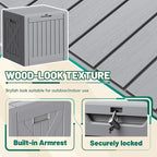 Devoko 40 Gallon Deck Box Outdoor Storage Box Waterproof for Patio, Large Outdoor Storage Bench Lockable for Outside (Gray, 40 Gallon)