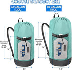 BALEINE 120L Laundry Bag Backpack, 900D Oxford Fabric Large Travel Laundry Bags with Shoulder Straps and 2 Mesh Pockets for College Dorm, Apartment, Laundromat (Sky Blue, 120L)