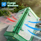 Quictent 4x3x2ft Galvanized Raised Garden Bed with Cover Metal Planter Box Kit, w/ 2 Large Screen Windows Mini Greenhouse 20pcs T Tags 1 Pair of Gloves Included Outdoor Growing Vegetables (Green)