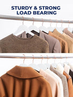 Smartor White Wooden Hangers 20 Pack, Solid Wood Coat Hanger for Closet, Heavy Duty Wood Hangers for Suits, Shirts, Dresses, with 360° Rose Gold Hook, Non Slip Pant Bar