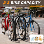 Galvanized Steel U Bike Parking Rack,34''H X 18.6''W Outdoor Commercial Bike Rack with Thickened Base, Ground Bike Rack for 1-3 Bikes