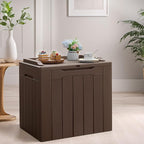 Devoko 31 Gallon Waterproof Outdoor Storage Box Resin Deck Box Lockable and UV Resistant for Patio Furniture,Garden Tools (Brown)