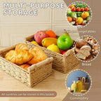 2Pcs Toilet Paper Storage Basket,Toilet Basket Tank Topper with Wood Handle Decorative Toilet Tank Bin,Back of Toilet Organizer,Decorative Paper Rope Basket for Home Bedroom Living Room Bathroom