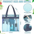 12 Pcs Mesh Shower Caddy Portable 12.2 x 10.24 In Large Gym Shower Bag Bulk with Zipper Quick Dry Shower Bag Hanging Toiletry and Bath Organizer for Swimming Camping Travel College Dorm Beach Sports