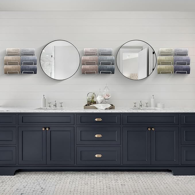 Sorbus Bathroom Wall Mounted Towel Rack - 12 Level Shelves for Rolled Towels, Washcloths, Linen - Spa, Salon & Towel Storage