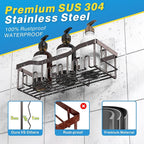 EUDELE Shower Caddy 2 Pack, Adhesive Organizer for Bathroom Storage&Home Decor&Kitchen organizers and storage, No Drilling, Large Capacity, Rustproof Stainless Steel Organizer, Decor Sets