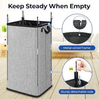 SNIGJAT 2 Pack Large Laundry Hamper, Tall Collapsible Laundry Basket with Sturdy Handles, Clothes Basket for Towels, Toys, Space-Saving Storage Dirty Clothes Hamper for Bedroom, Laundryroom, Dorm, RV