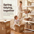 HOMEDANT House 5 Tier Heavy Duty Garage Shelving Adjustable Metal Rack Storage Shelves Standing Shelf Unit Organizers Pantry Closet Office (1, White, 48.1" W x 16.5" D)