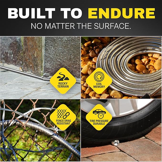 BIONIC STEEL Short 10 Ft Hose Extension, 10 Ft x 5/8 In. Short Hose Connector for Reel, Leak Proof Connection, Heavy Duty, Non Kinking, Flexible, Heavy Duty
