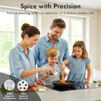 Glass Spice Jars with Label and Black Lids (36 x 4oz) Spice Containers with 240 Labels, Shaker Inserts, Steel Funnel, Empty Square Empty Square Seasoning Organizer