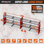 2-Pack Large Power Tool Organizer Wall Mount,Heavy Duty Cordless Tool Organizer with 18 Drill Holder,600 Lbs Capacity 3-Layer Garage Organization for Garage and Workshop (Red)