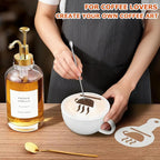 Coffee Syrup Dispenser for Bar, Glass Syrup Bottle with Pump, Coffee Pump Dispenser Bottle, Spoon for Station,16.9 oz, 500 ml