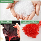 100Pcs Reusable Produce Plastic Mesh Bag,20 Inch Seafood Boil Bags，Kitchen Organizer Produce Packaging Supplies Net，Vegetable and Fruit Seafood Plastic Mesh Strap Storage Bag