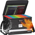 Fireproof File Box with Lock, Upgraded Fireproof Document Box with Reflective Strip, Portable File Organizer Filing Cabinet with Handle for Hanging Letter/Legal Folder, 15.5" x 12.3" x 10.5"