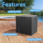 35 Gallon Outdoor Deck Box, Lockable Waterproof Outdoor Storage Boxes For Garden Tools,Indoor Cushions,Accessories Outside Storage Resin Weatherproof Container(Black)