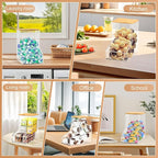 JYPS Laundry Box,Acrylic Dishwasher Pod Holder with 2 Lids,Powder Dispenser,Drying Balls,Beads,Soap Organizer for Room Table/Wall Mounted,Snack Candy Storage (1pcs-bigger)