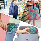 Reusable Grocery Bags, 12 Pack 50Lbs Foldable Fashion Washable Shopping Bags, Large Boho Tote Bags For Groceries, Bulk Market Cloth Storage Bags, Utility Aesthetic Personalized Gifts For Women