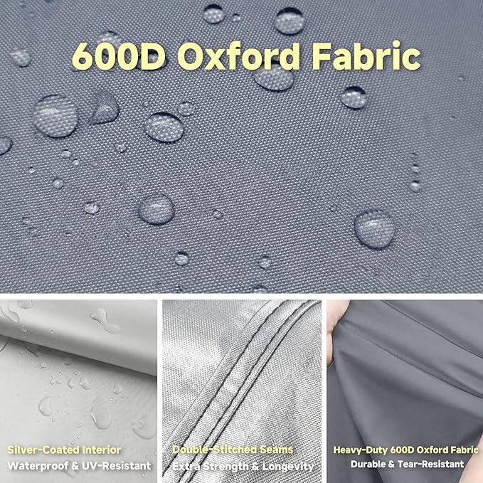 600D Oxford Wire Rack Cover 30" W x 14" D x 62" H, Heavy Duty Waterproof Shelving Protector with Side Tool Pocket, 3-Way Opening Dustproof Storage Shelf Cover for Bathroom, Grey