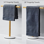 Hand Towel Holder, 15 Inch T-Shape Freestanding Towel Rack Stand for Bathroom & Kitchen Countertop with Brushed Gold Finish and Marble Base