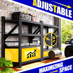 8000LBS Garage Shelving Heavy Duty, 4-Tier Metal Shelving Unit, Large Adjustable Garage Shelves, Easy Assembly Utility Storage Rack Shelf for Warehouse, Basement, Pantry, 71” H×70” W×24” D