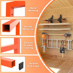 Ultrawall Lumber Storage Rack Wall Mount Wood Storage Racks, Metal Wood Organizer Racks for Shed, Workshop, Garage, Holds Up 220 LBS Per Level (Pack of 2, Orange)