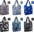 BeeGreen Animal Reusable Shopping Bags Cute Grocery Bag 6 Pack, Christmas Gift Bags Heavy-Duty Foldable Shopping Totes for Supermarket, Work & Travel, Large Washable Polyester Tote Bag with Handles