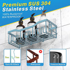 EUDELE Shower Caddy 2 Pack, Adhesive Shower Organizer for Home Decor & Kitchen Organizers, No Drilling, Rustproof Stainless Steel Bathroom Shelves