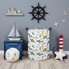 Ocean Kids Laundry Basket Baby Hamper Sea World Toy Storage Bin for Boys Room Decor Baby Nursery Hamper Gift Baskets for Bedroom Bathroom(Ocean)